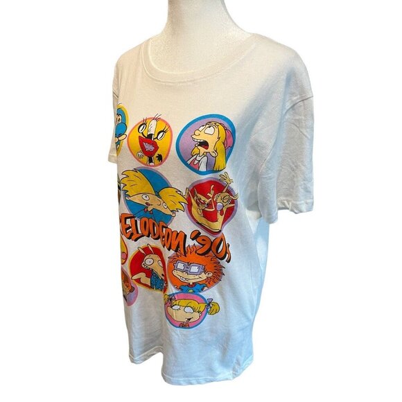 Nickelodeon Men's Medium White T-Shirt Nickelodeon '90s Short Sleeve Nostalgic - Picture 6 of 8